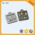 MC656 custom small square metal logo jewelry tags with engraved letters for bracelet